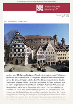 Newsletter des Altstadtfreunde Nürnberg e.V.
